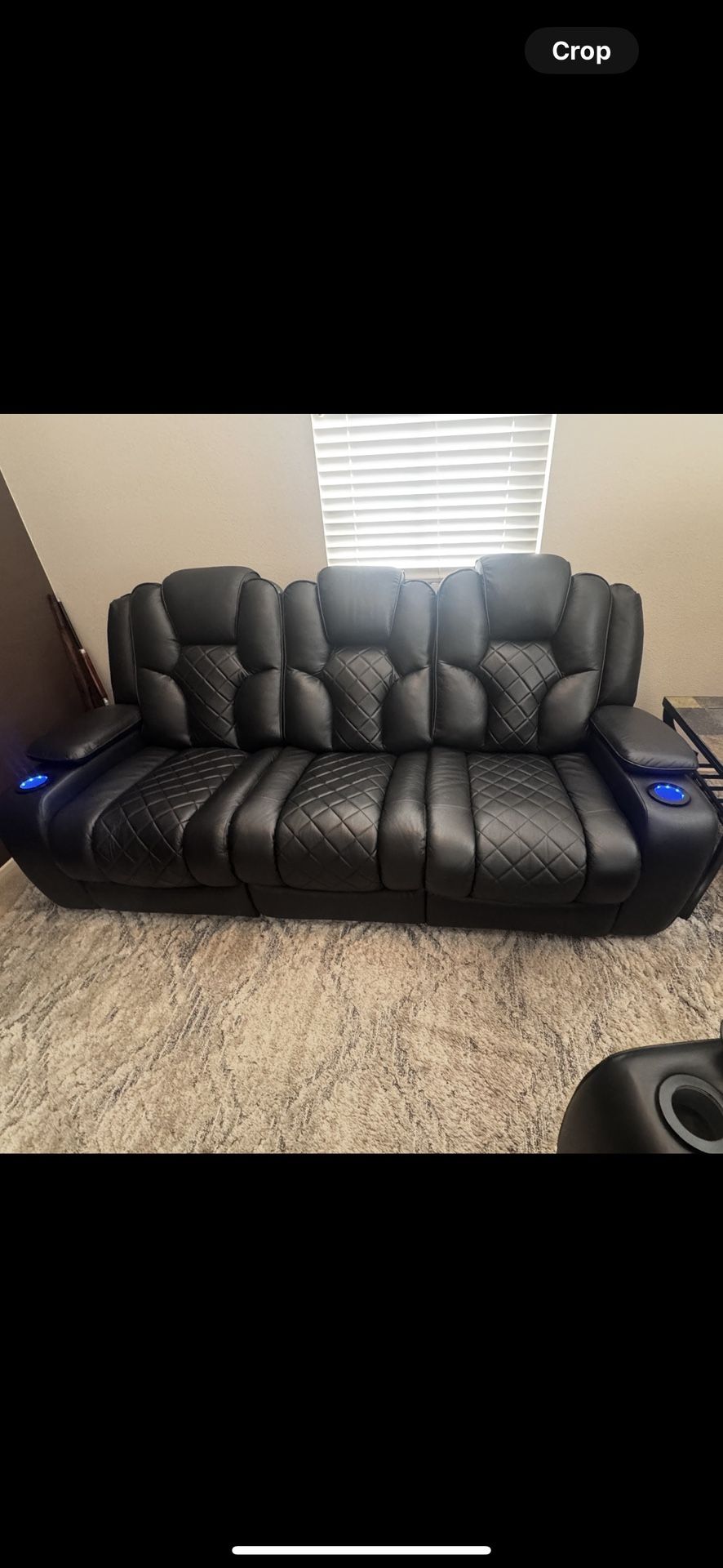 Leather Reclining Sofa, And Chair