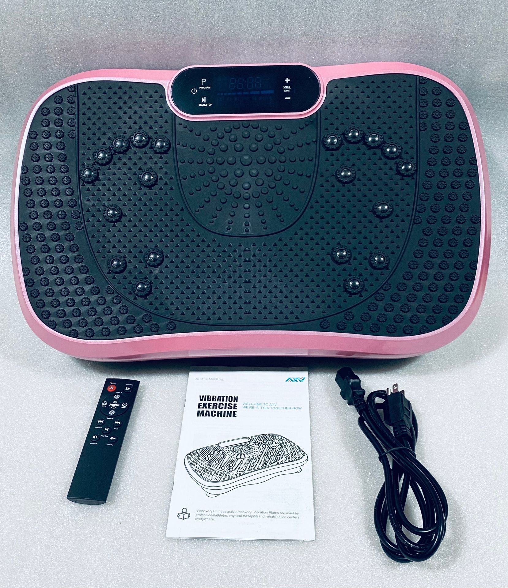 AXV Fitness Platform Vibration Plate Full Body Exercise Machine, Slim Pink