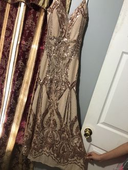 Gold/Nude Prom Dress