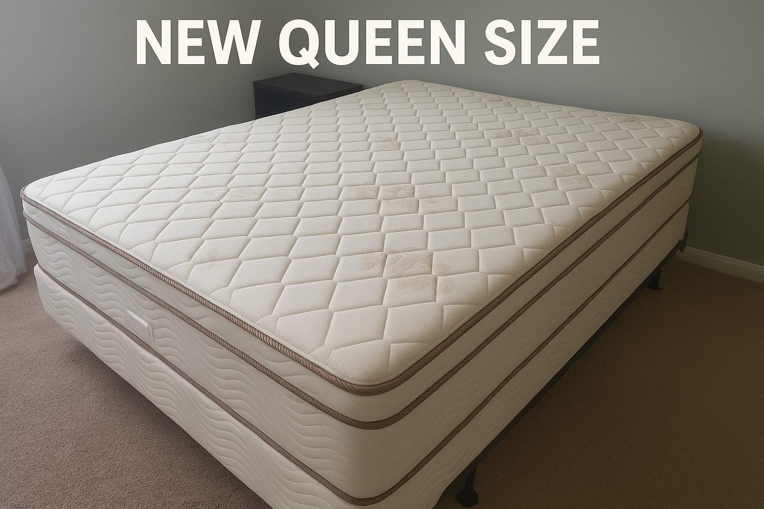New Queen Mattress And Box Spring 2 Pc Bed Frame Is Not Included