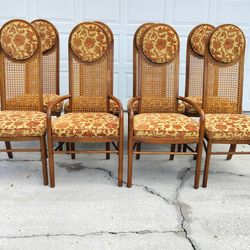 Vintage Mid Century Set of 8 Drexel High Back Dining Room Chairs, See Full Description