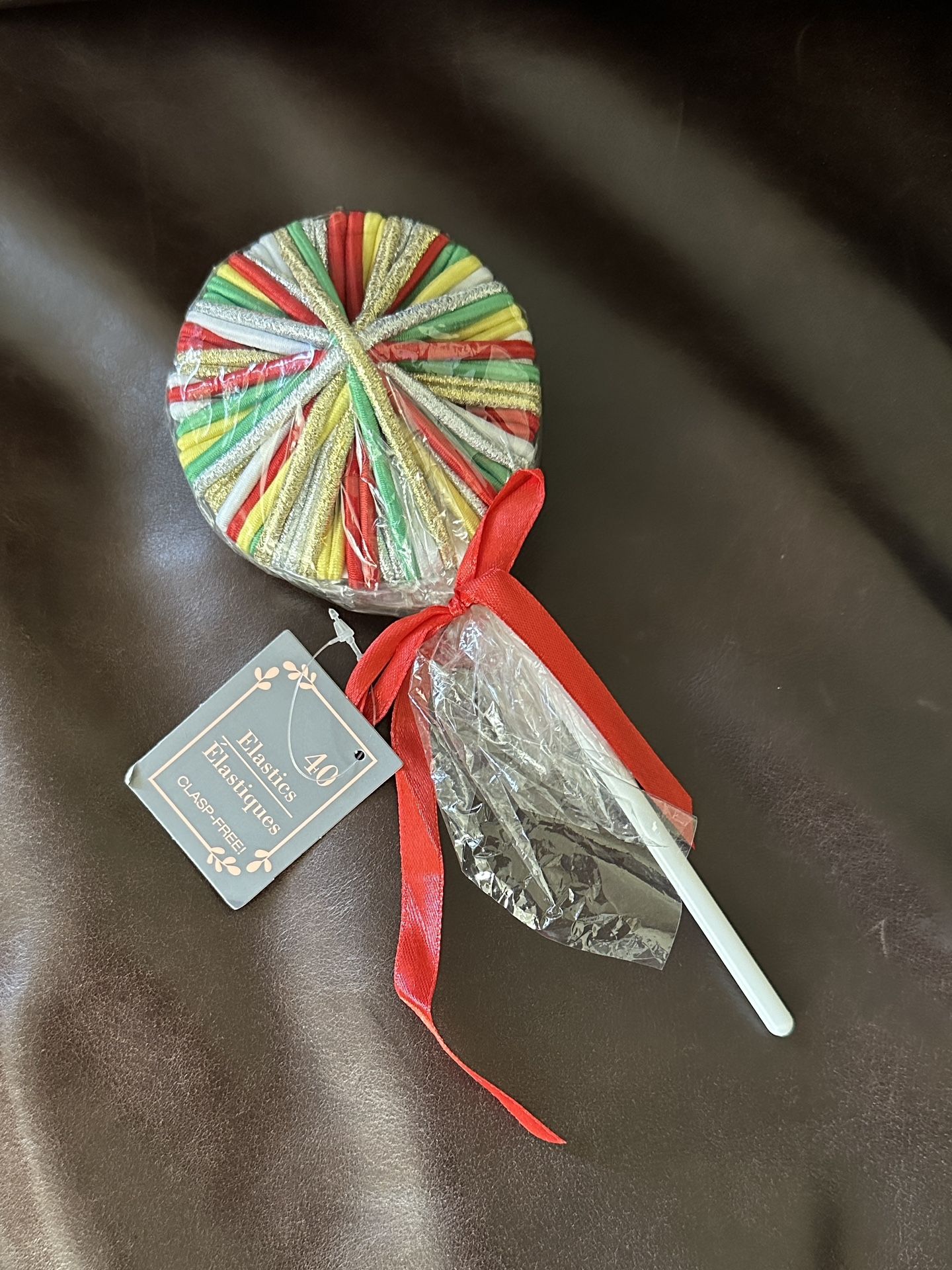 NEW Hair Elastics Lollipop Christmas Colors