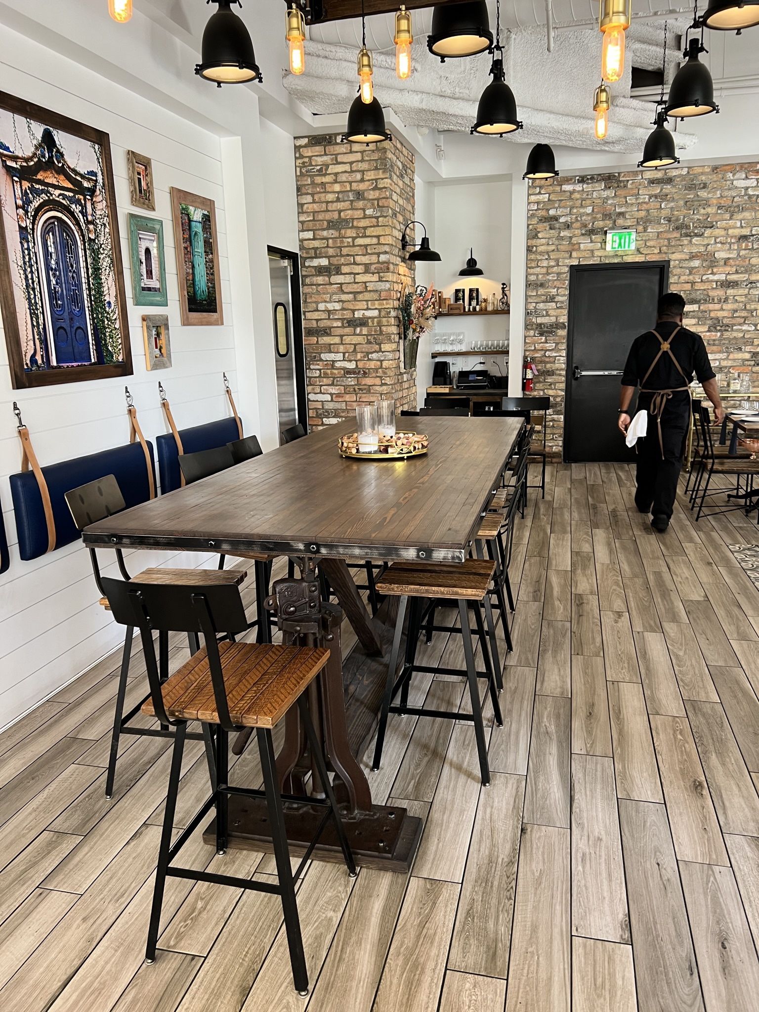 Custom Industrial High Top Table – Railroad Track Base | Seats 10–12