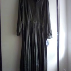 Army Green Plead Dress Maxy 