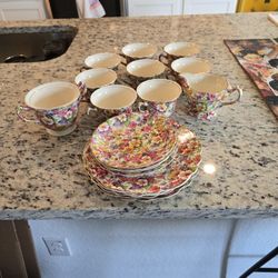 Cute Little Set Of Cups And Saucers Cream And Sugar Dishes