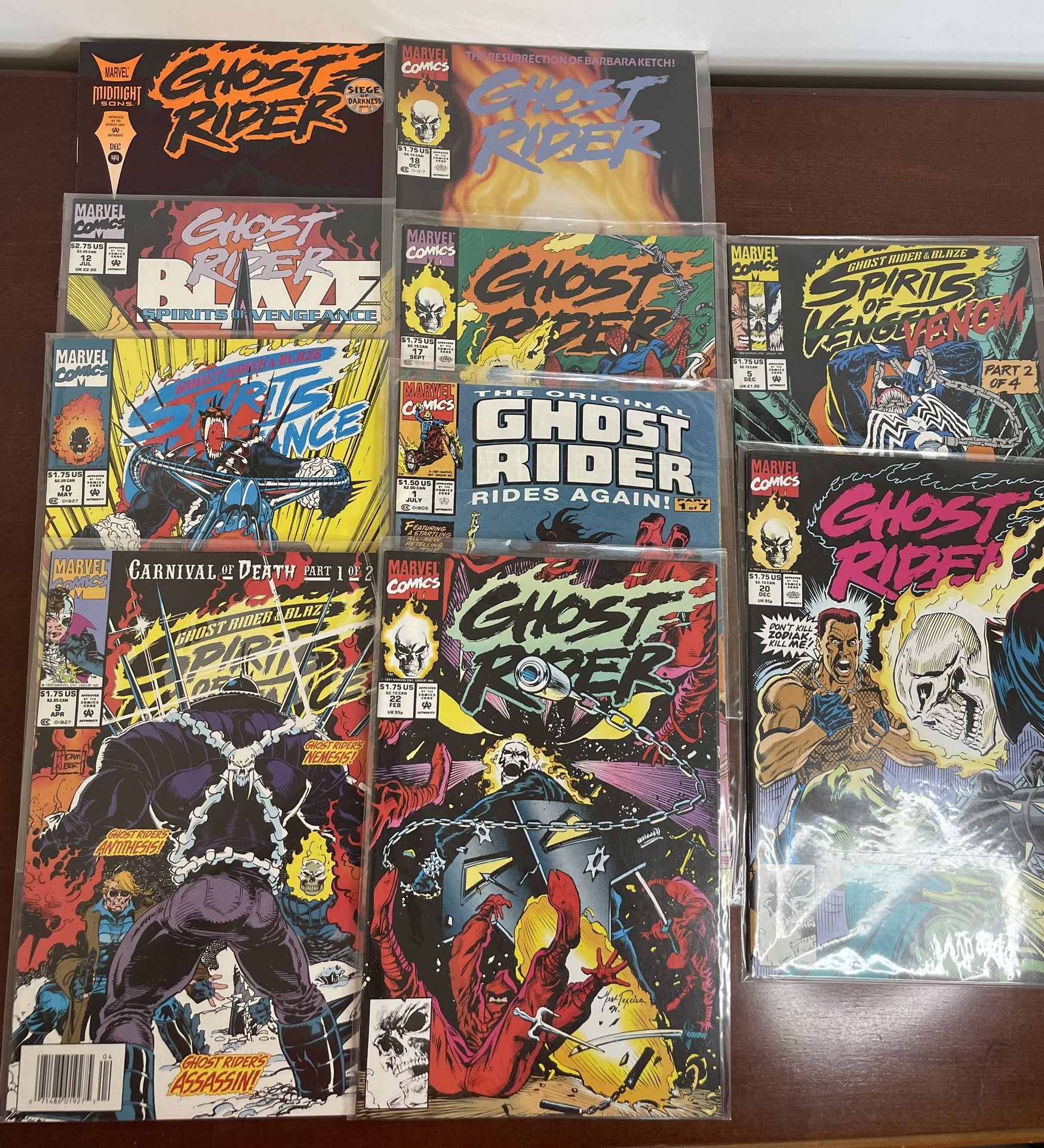 Lot Of 10 Marvel Ghost Rider Comicbooks