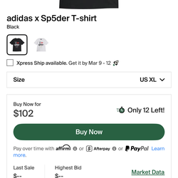 Adidas x Sp3der shirt in black XL