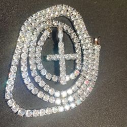 Icy Cross Tennis Chain💎🥶