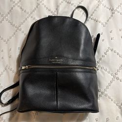 Kate Spade Black Leather Full-Size Backpack 