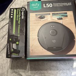 Two electronics as is used a vacuum robot and a cordless hedge trimmer u pick it up asking 55 dollars for both