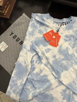 Young La Long Sleeve Light Blue And White