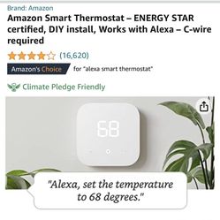 Amazon Smart Thermostats (2). Energy Star Certified. Works with Alexa. Brand New/ Unopened 