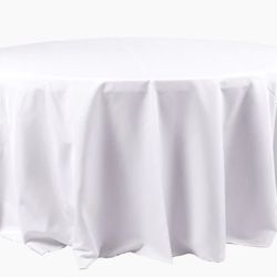 5 round white tablecloths