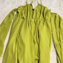 SHEIN Lime Green Off-Shoulder Dress