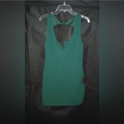 NWT Lulu's Dark Green Sleeveless Halter Neck Backless Sheath Dress Size XL