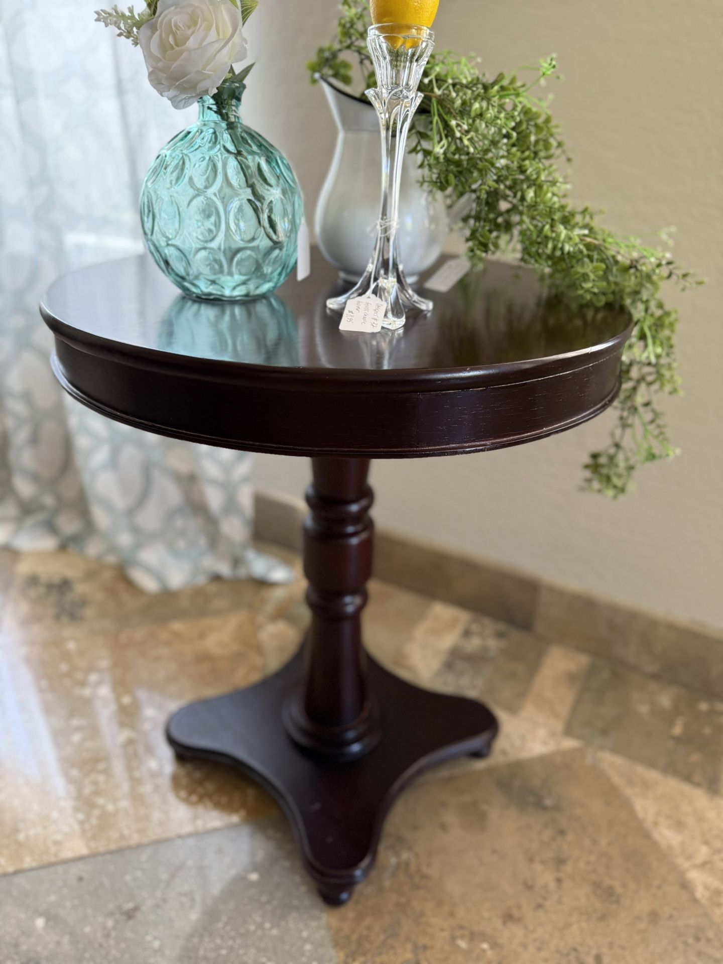 Large, Wood Round End Table