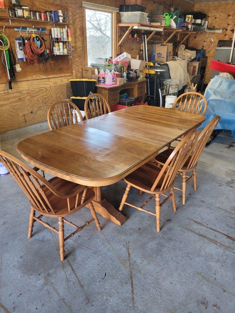 Cherry Dining Table With 6 Chairs