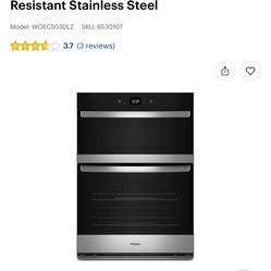 Whirlpool Built-in Electric Convection Double Wall Combination With Microwave Stainless Steel 