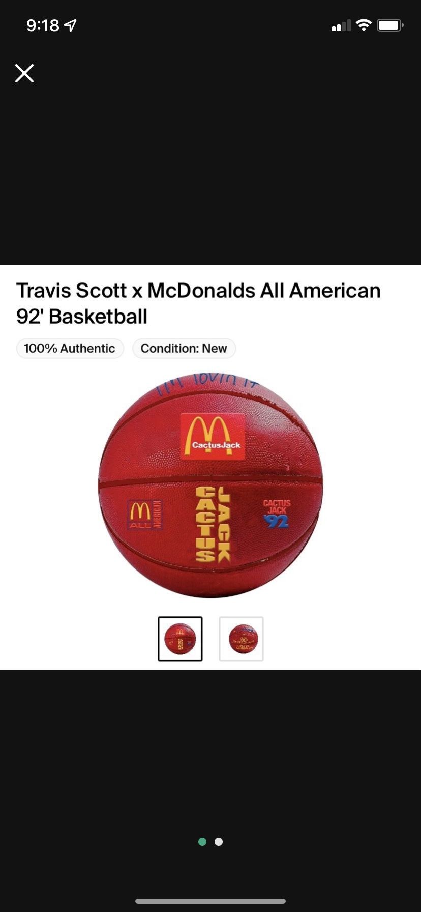 Travis Scott McDonalds basketball - New Sealed Plastic