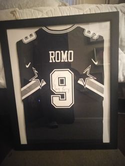 Tony Romo sighed custom framed authentic jersey
