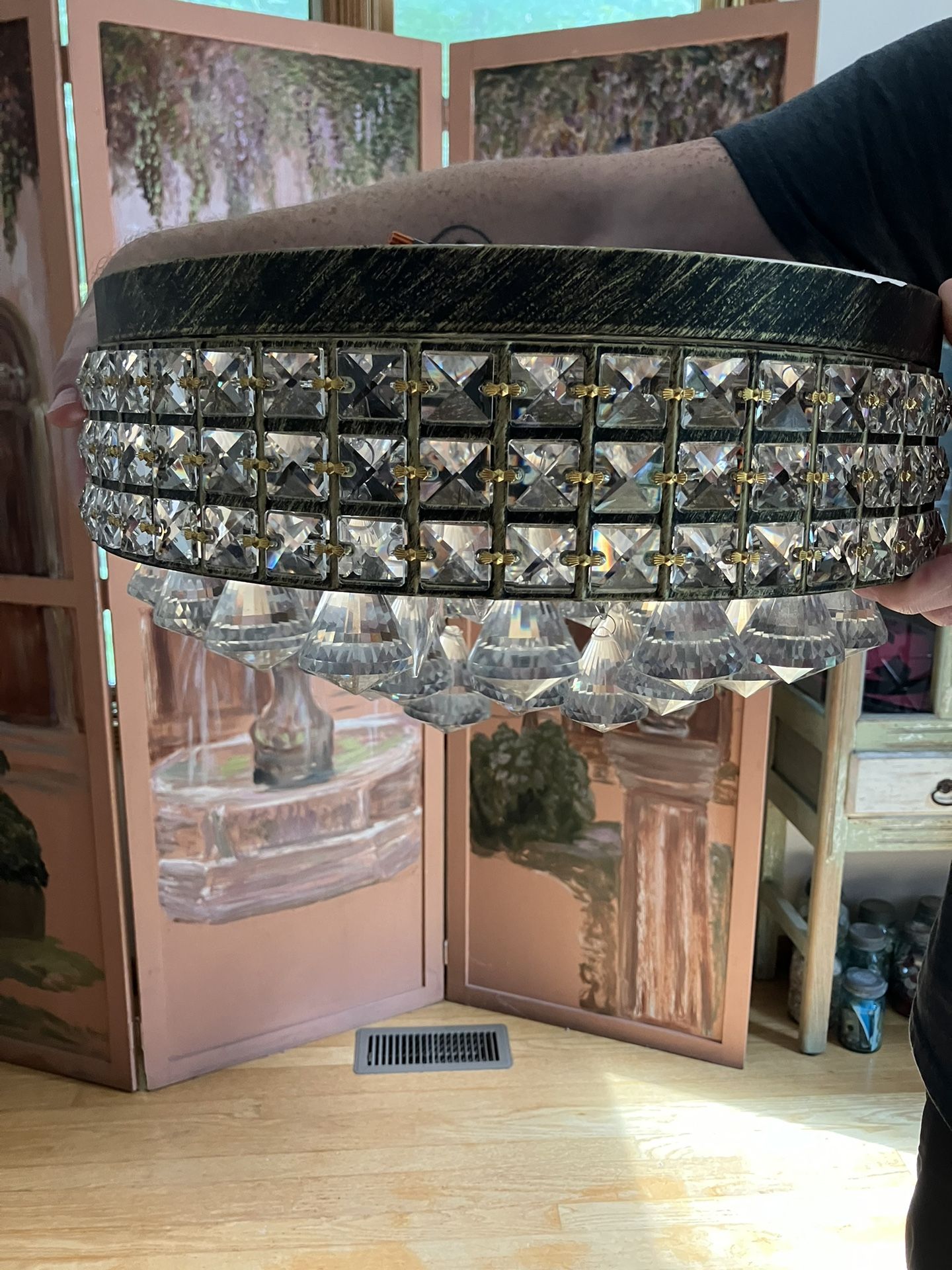 Ceiling Light Fixture Crystals