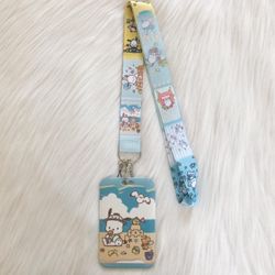 Pochacco on the beach lanyard with Id/ card holder