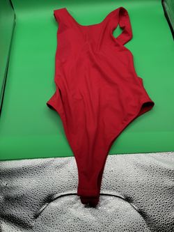 Free People Red One Piece Body Suit Wide Strap