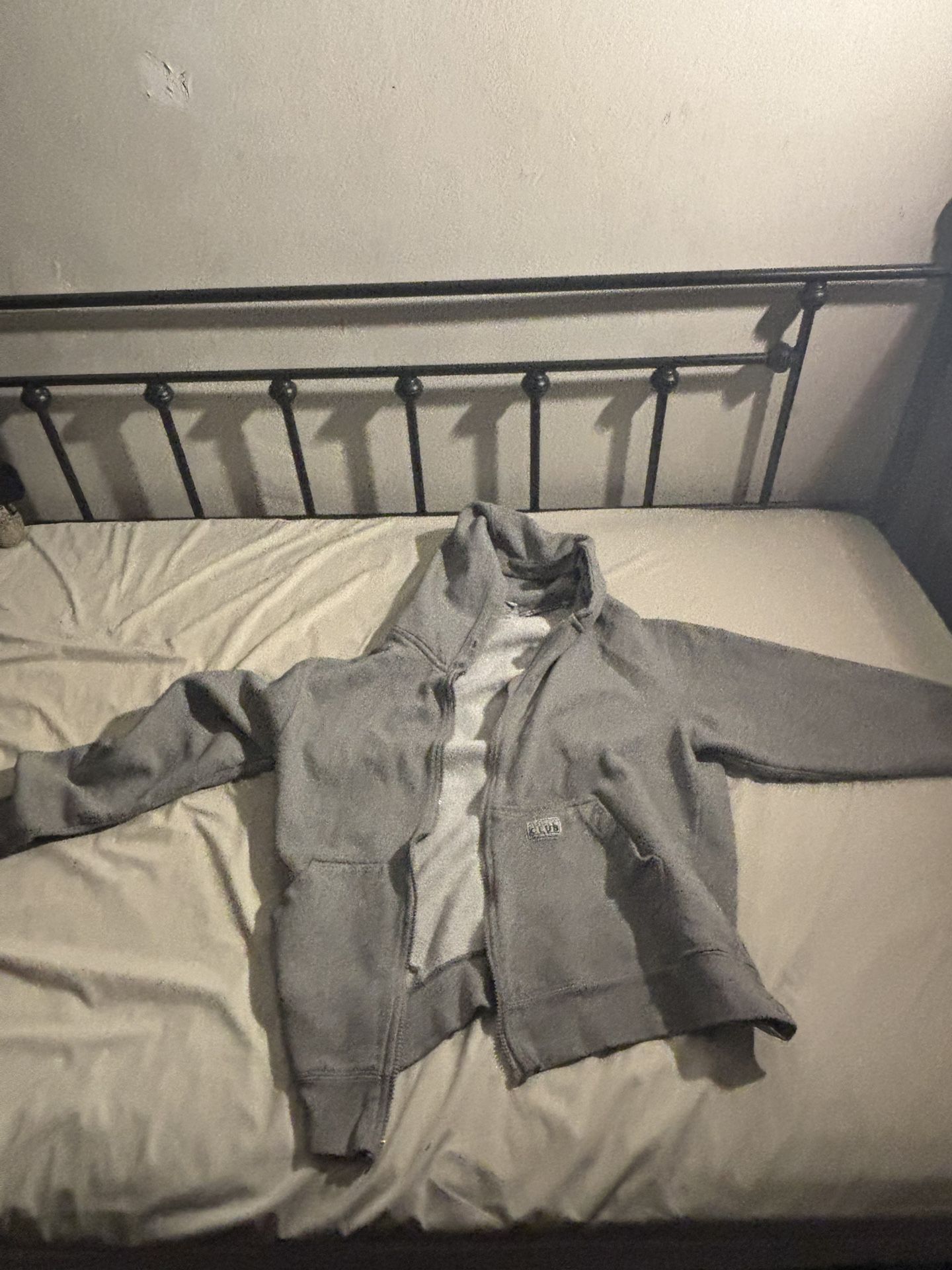Light Grey Pro club Zip Up For Cheap