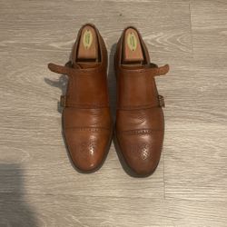 Cole Haan Tan Double Monk Strap Loafers