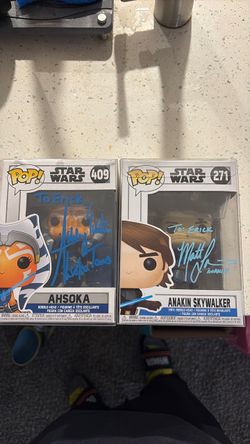 Signed Star Wars Funko Pop Lot Ahsoka & Anakin
