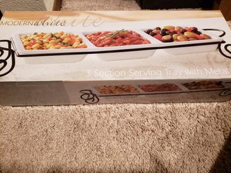 Brand new Modern White 3Section Serving Tray