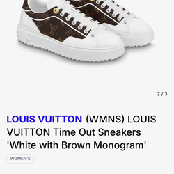 Louie Vuitton Shoes “white with brown monogram”