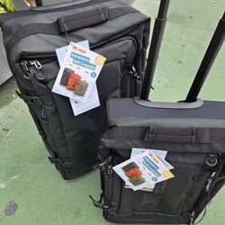 2 Pc.set  20"Carry And 26" Good For 50  Pounds  2 Wheels  Extra Lightweight Waterproof New With Tags Black Color 
