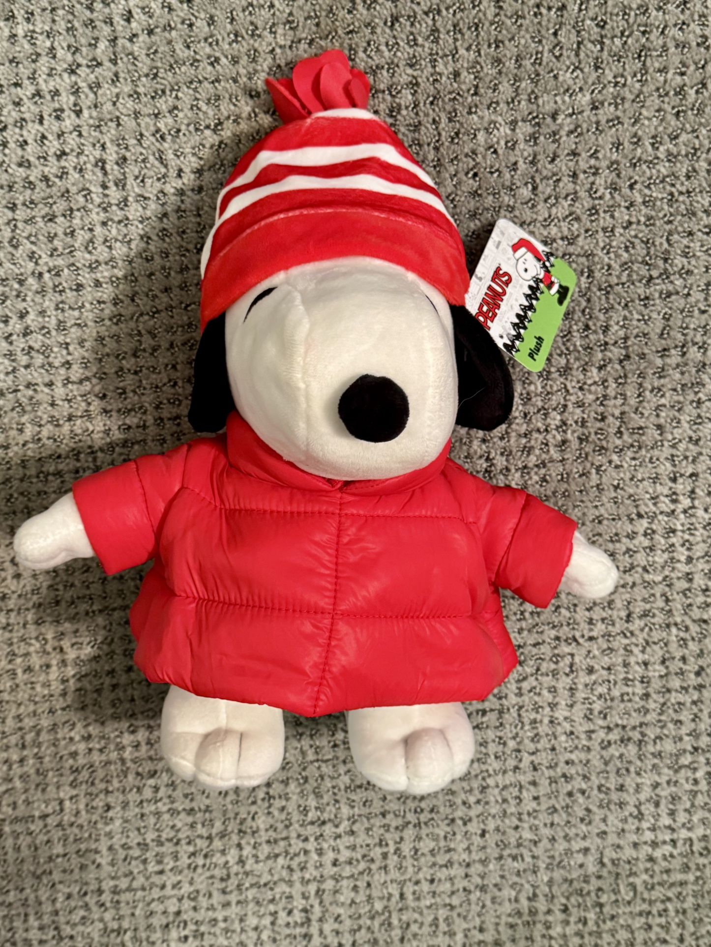 Snoopy Plush W/Red Puffer Jacket NWT
