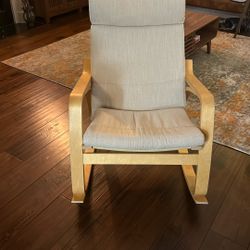 Rocking chair, birch veneer/Hillared beige