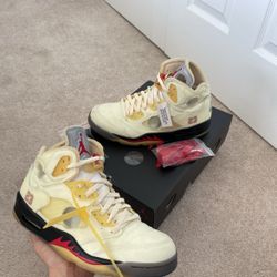 jordan 5 retro off-white sail, size 5