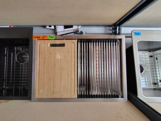 Sink 27"Undermount  Workstation 18 Gauge Cutting Board Grill Rinse Grill Tray 