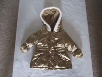 Girls 12 Months Gold Winter Jacket, Young Hearts