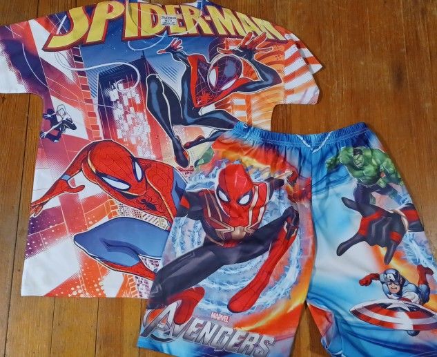 Youth Size Xlarge Shorts Shirts Marvel Spiderman Hulk