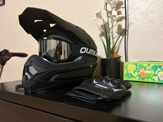 DOT Dirt Bike Helmet + Goggles + Gloves — $60 OBO