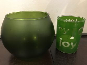 Joy green Candlelight Holder by Red Envelope new in box