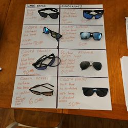 Name Brand Sunglasses Costa Ray Ban Coach