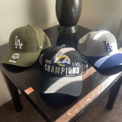 2 LA Hats & 1 Rams Super Bowl LVI Hat for Sale in Torrance, CA