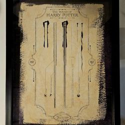 Artissimo Designs Ollivanders The Wand of Harry Potter Diagram 18x14 Framed Art