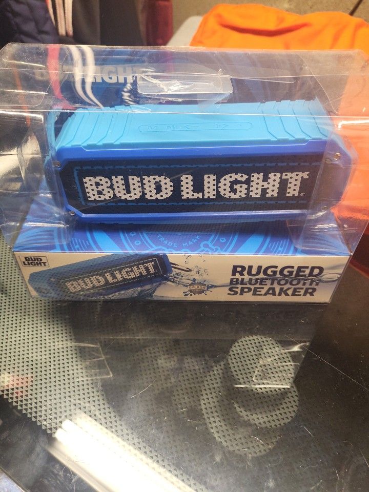 Bud Light Rugged Bluetooth Speaker Wireless Shock Proof w/LED Flashlight