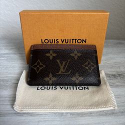 Louis Vuitton Monogram Brown Card Holder Authentic.