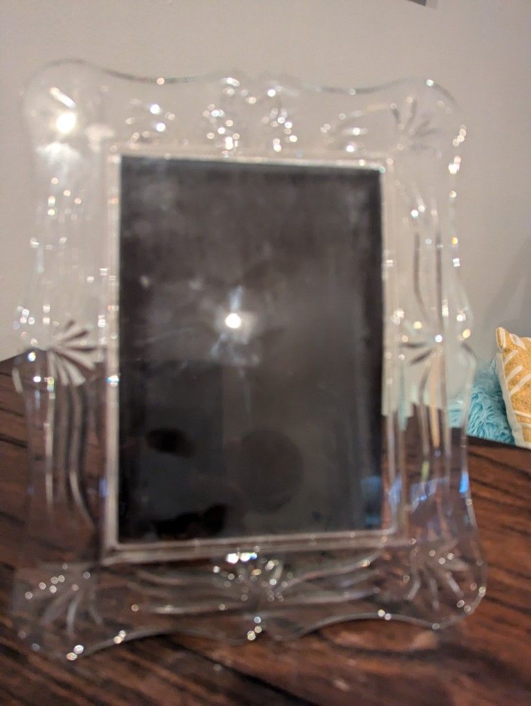 Vintage Waterford Crystal Wedding Collection Picture Frame 5x7 Swan Heart