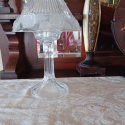 New Crystal Lamp 2Pc. Burns Tea, & Tapered Candles $25.  See Descriotion: