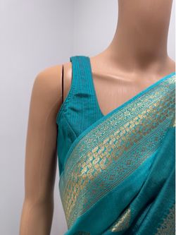 Banaras Crepe Silk Saree with stitched Blouse