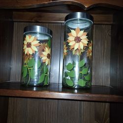 Glass With Sunflowers